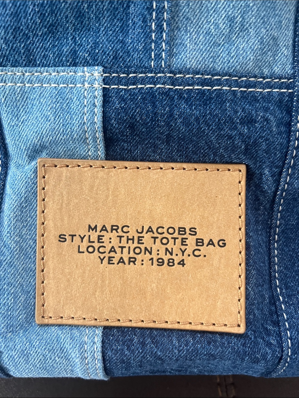 Marc Jacobs The Tote Bag Large Denim Patchwork Tote - Blue - Picture 3 of 12